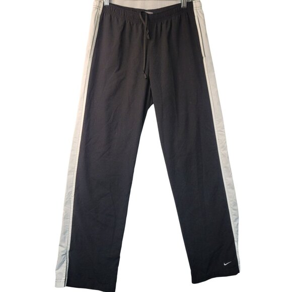 Nike Youth Black Track Pants Running White Stripes M 8-10 - Picture 1 of 6